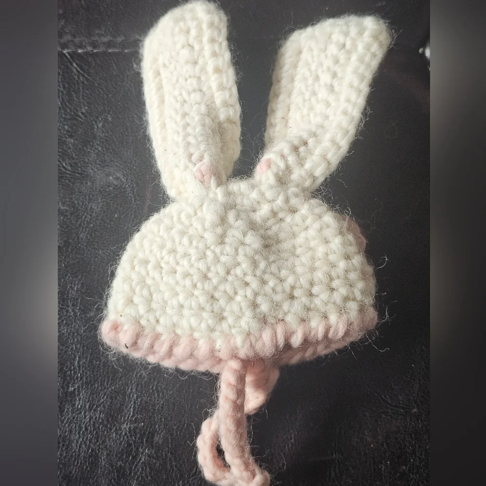 Handmade Crochet Bunny Ear Hat For Cat Or Dog